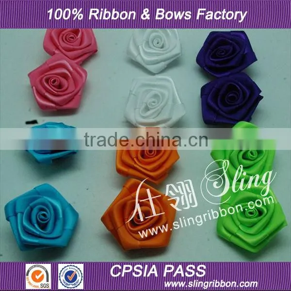 Wholesale Handmade Ribbon Flower Appliques For Garment Accessories