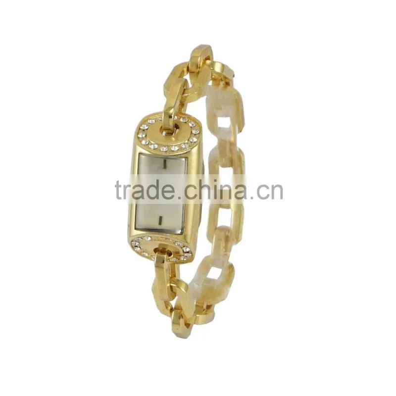 New models alloy square diamond chain bracelet girl latest hand watch