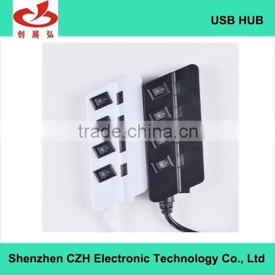 TOP selling products! 4-Port usb 2.0 hub with Individual on/off Power Switches and LED indicators