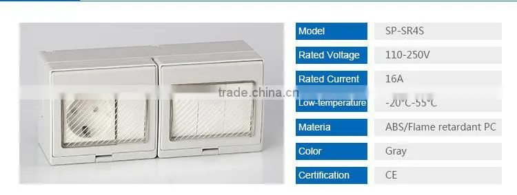Wall Socket Waterproof Outdoor Socket(SP-SR4S)