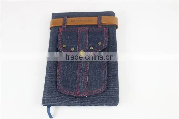 Luxury Custom Jeans Fabric Cover Journals Notebook Printing
