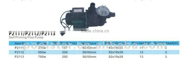 Poolstar P2111/P2112/P2113BX self-priming pool water pump