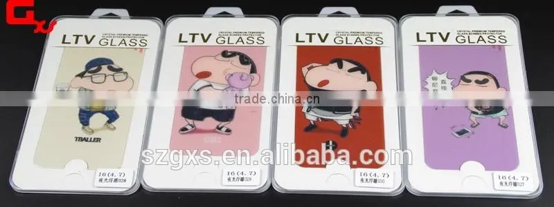 Doraemon and Crayon Shin-Chin color cartoon pictures on the glass screen protector for iphone 6S