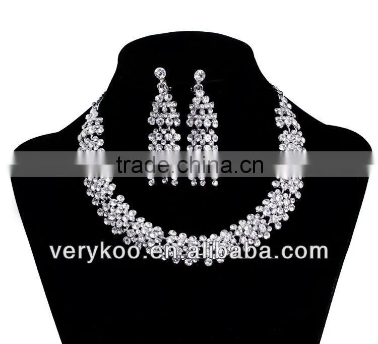 Indian artificial fashion pearl drop brdal earrings and necklace set,fashon bridal jewelry set