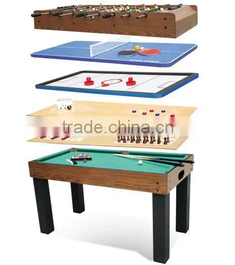 Factory promotion 12 in 1 multi games table. Billiard table, shuffle board, bowling, poker card, chess, etc