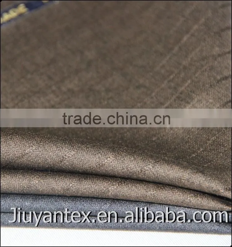 China manufacturer high quality T/R/W 65/25/10 woven stripe plain weave wool cashmere shinning suitings fabric for Italy market