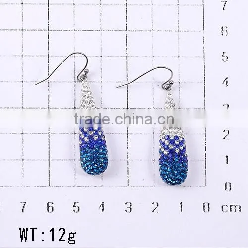 Up-to-date graceful two color shinning CZ diamonds earrings more attractive