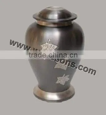 Handmade Stylish Metal Cremation Urns in small and large sizes in brass and aluminium with decoration