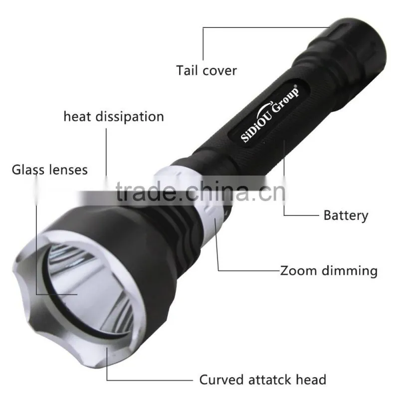 2000LM Super Bright XM-L L2 LED Waterproof Underwater Diving Flashlight Torch+2*18650 3000mAh Rechargeable Battery+Charger
