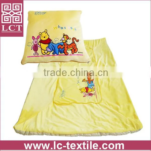 supply custom embroidery 100% AZO free suede fabric blanket cushion best choice for gift(LCTP0043)
