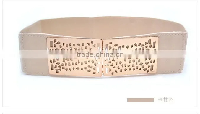 sexy wide waist belt gold metal waist belt for lady