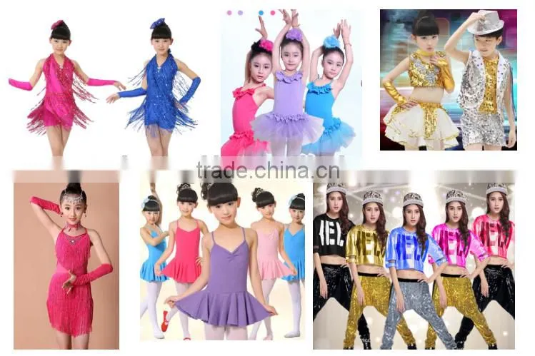 New Children sequins modern dance dress latin jazz dance dress girl stage shows clothes