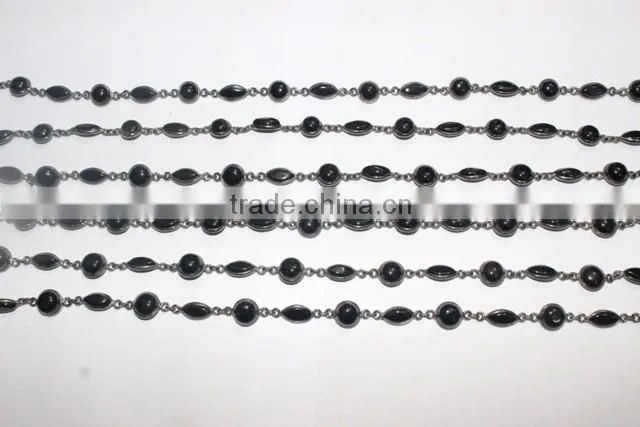 Black Onyx Marquise Bezel Setting Chains