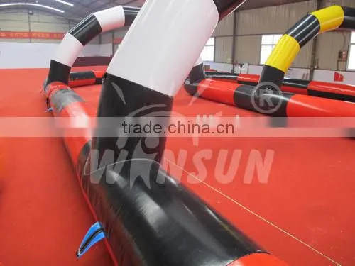 Funny commercial Outdoor custom logo inflatable race track for sale