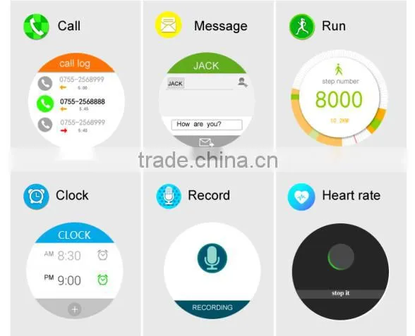 Round screen smart watch I2 Quad core speed Android smart watch MTK 6580