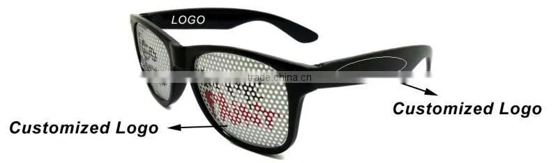 2014 Hot Sell Printing Sunglasses With Custom Logo Pinhole Printing On Pinhole Sticker Lens Printing Sunglasses (BSP2836)
