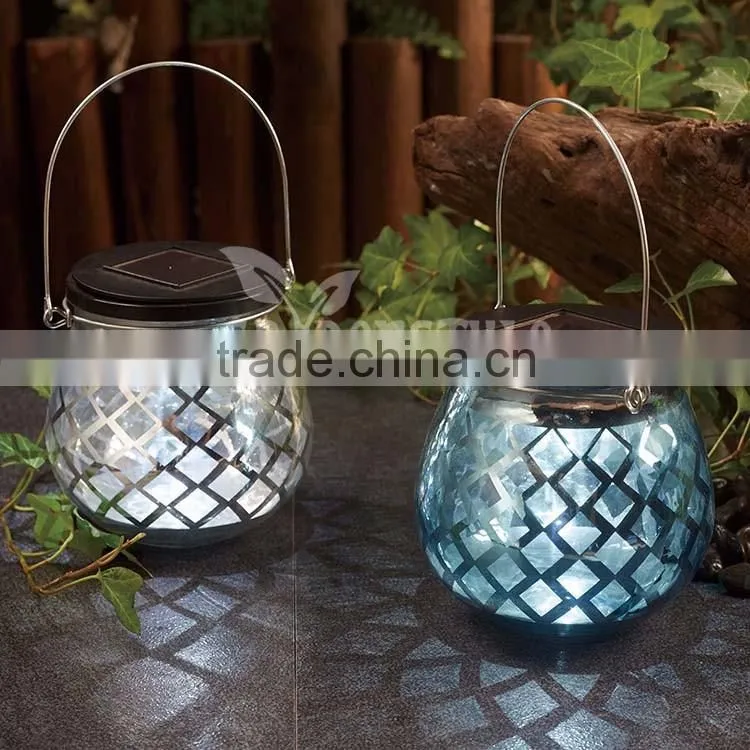 holiday festival decorative sun glass jar bottle solar led hanging light