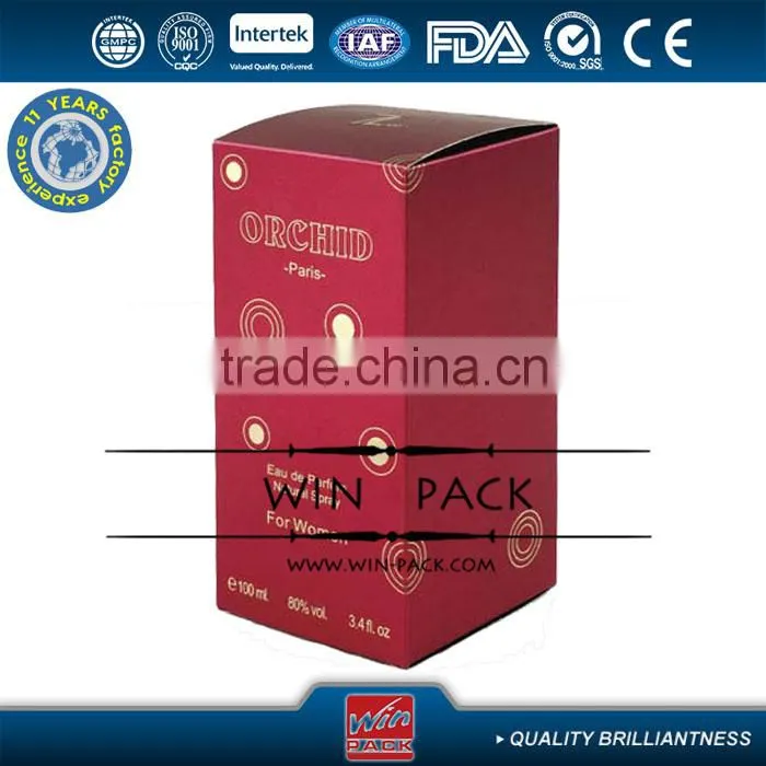 2014 Popular Paper Box UV Black Lacquer Elegant Paper Perfume Packaging Box
