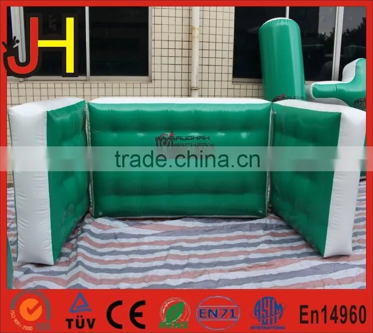Hot Air Sealed 0.6MM PVC Tarpaulin Cheap Inflatable U Shape Wall Paintball Bunkers