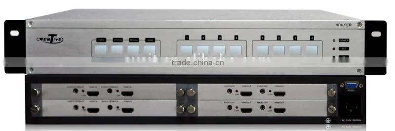 4x4 Audio / Video Matrix Switcher, 10 Inch Wired/RF Touch Screen, Central Controller, HDMI Matrix