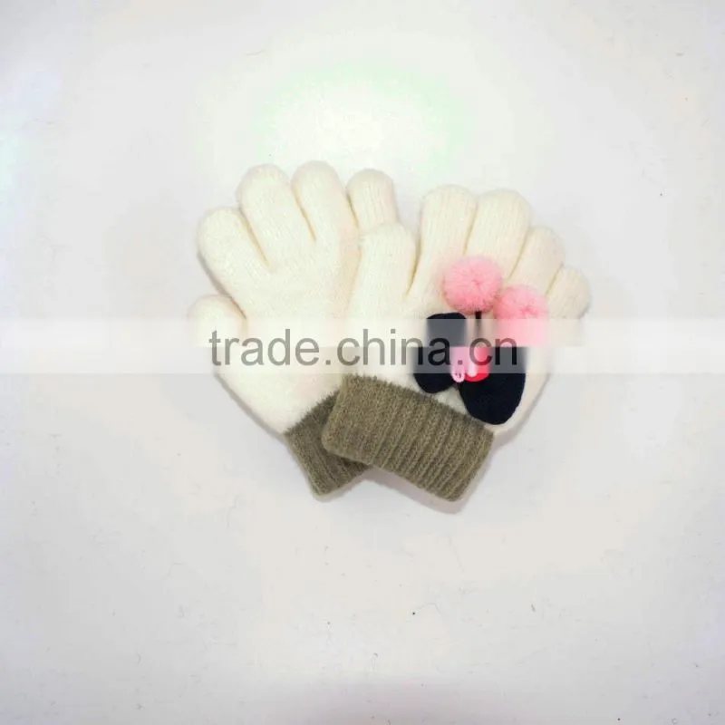 winter warm girl's knit gloves
