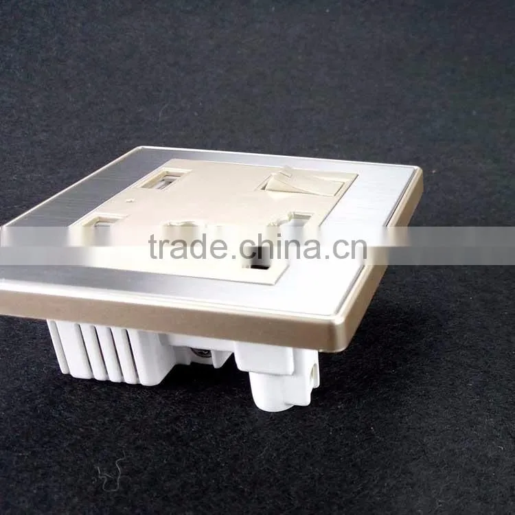 Stainless steel usb wall power socket with surge protector