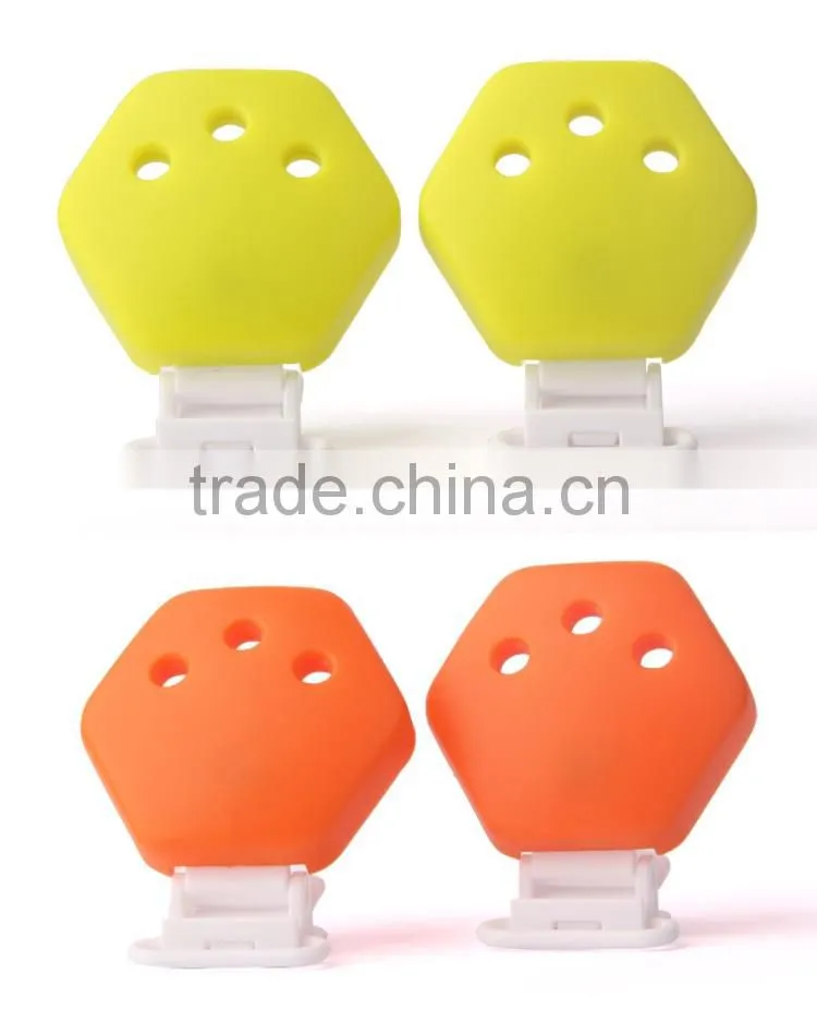 Promotion gift hexagon baby pacifier chain clamp silicone gel