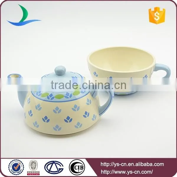 Wholesale hand painted ceramic tea set for one in European style