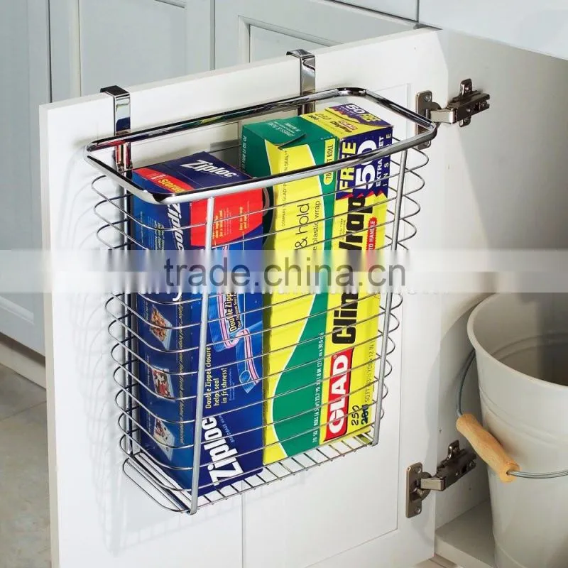 China Rectangle Metal Wire Hanging Towel Basket Over the Cabinet basket