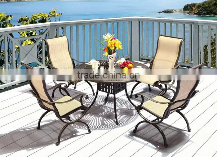 2017 Outdoor Furniture Cast Aluminum Garden Dining Set Restaurant Tables And Chairs