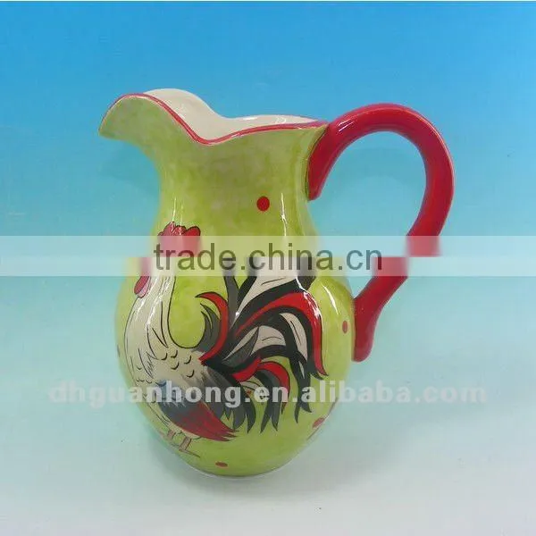 USA hot sale huge yellow DeHua ceramic beer pitcher with handle