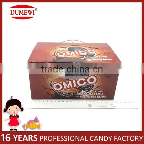 30g Halal Mini Sandwich Chocolate Flavor filled Biscuits Cookies