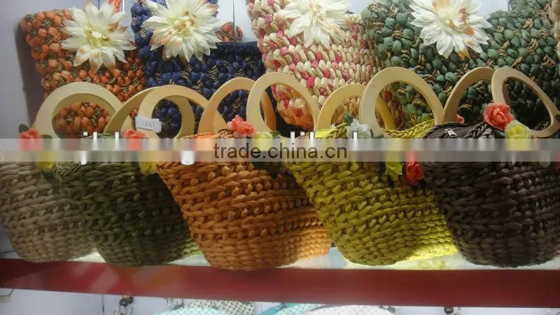 Natural material fashion Color woven bag/Pastoral style wholesale