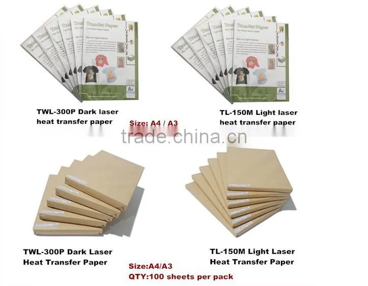 A3, A4 size heat transfer paper for laser printer
