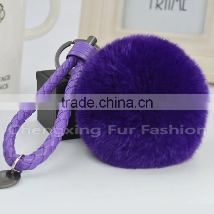 CX-R-24 Keychain Genuine Rex Rabbit Fur Mobile Phone Charm