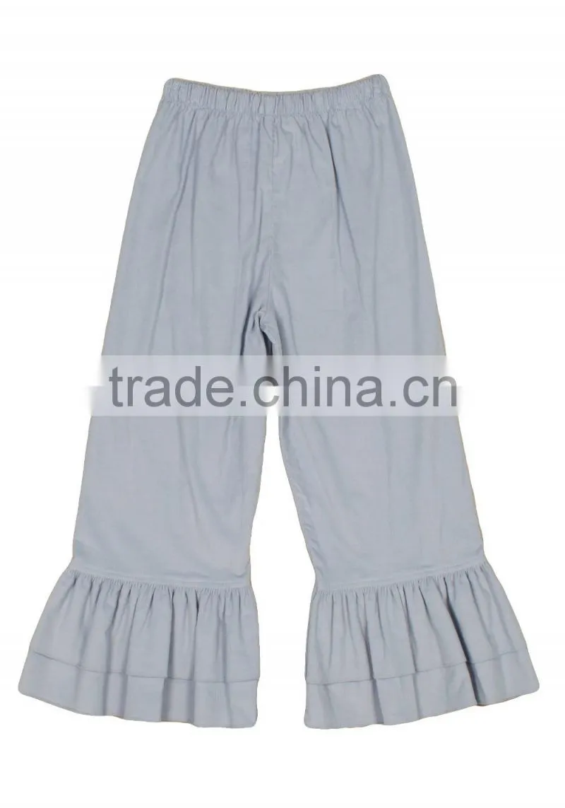 Snowy Swan T-Shirt & Light Blue Ruffle Bottom Pants 100% Cotton Fashion Kids Girls Ruffle Pants Sets