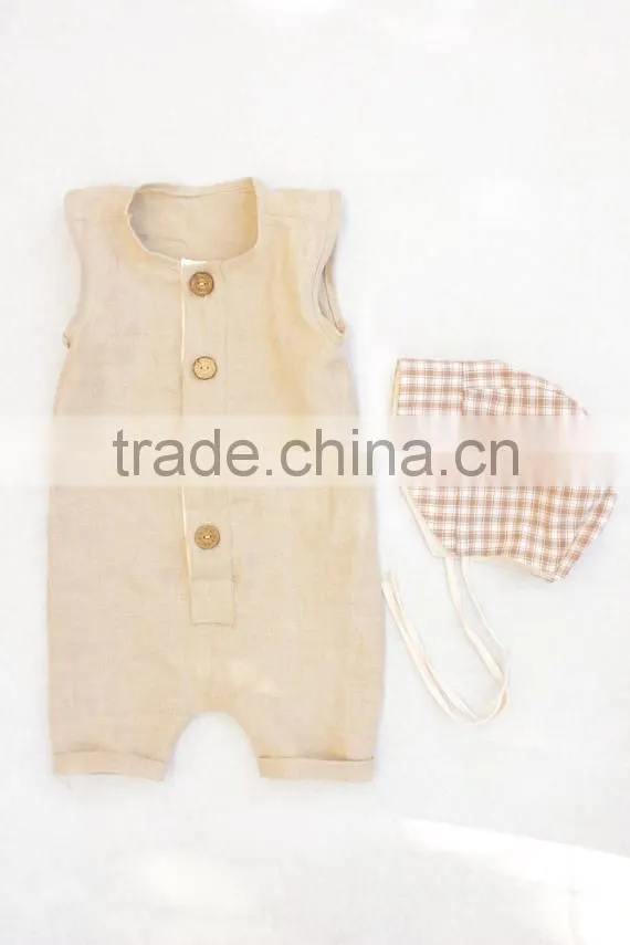 Button-up Linen Baby Boy Romper Summer Toddler Clothing Trendy Baby Clothes Modern Designs