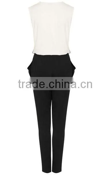Long Black Pants Design Ladies Formal Jumpsuit