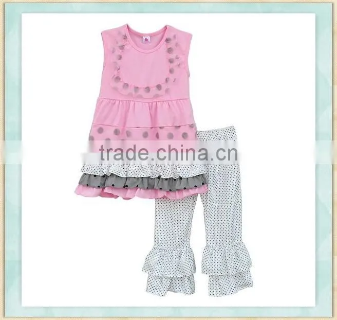African bazin pink sleeveless three ruffle top wave dots pant imported clothes made in turkey
