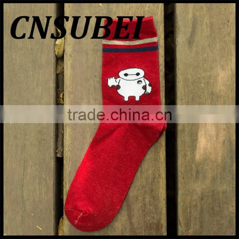 The new style autumn and winter cute cartoon Baymax cotton men socks