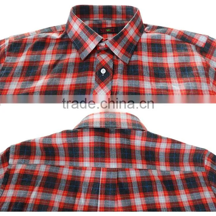 Men casual shirts cotton fabric flannel plaid men italian style shirts