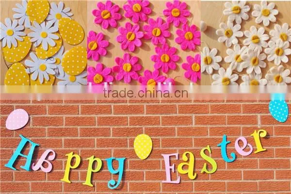 Happy Easterdecoration Felt Bunting Garland Banner Eggs handmade felt ornaments