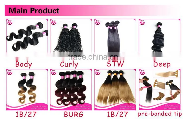 Wholease 1b/27 color sew in human hair weave ombre hair , Brazilian hair