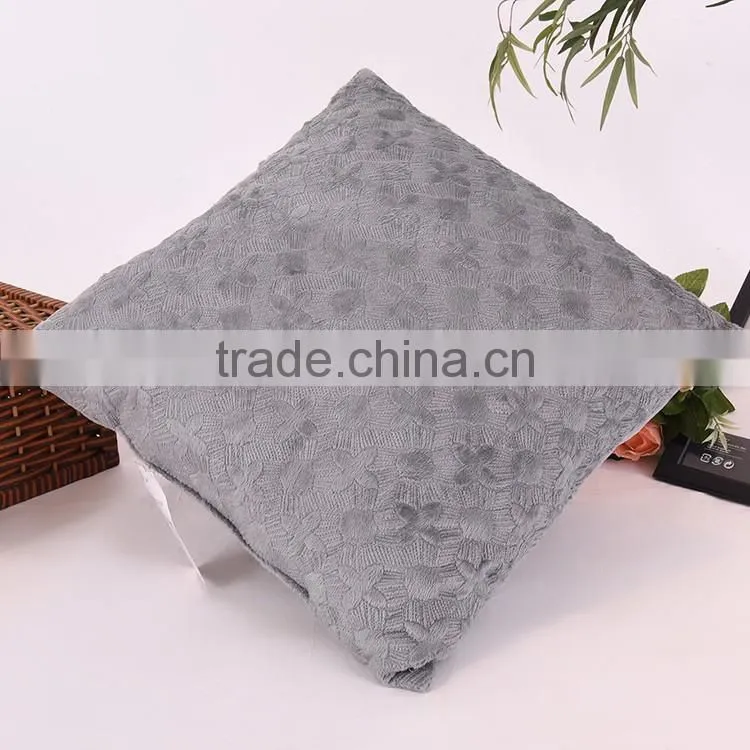 Grey color star quilt design decorative pillow, customized design quilt pillow set, solid micromink pillow for sofa