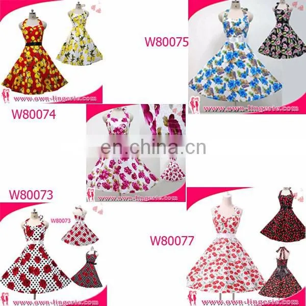 Retro Dress wholesale Classic women 1950s 3/4 sleeve vintage rockabilly swing dress/party dress/evening dress