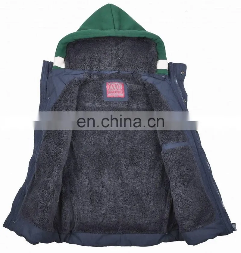2015 lastest design mens faux fur lining hooded embroidery fur vest
