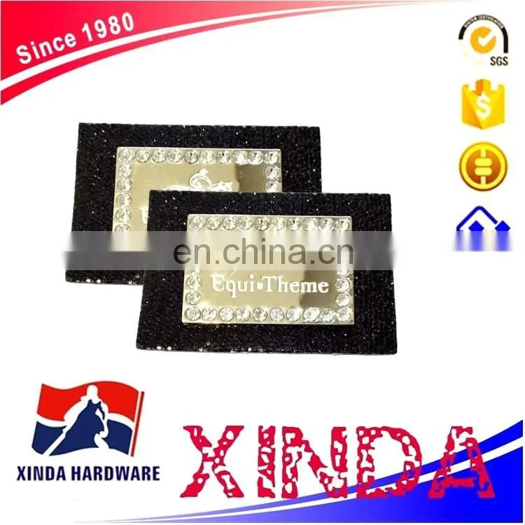 leather metal patches, leather labels with customized hardware