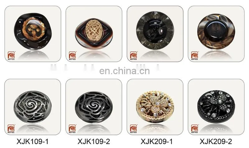 2017 Year Jewelry Crystal Rhinestone High Fashion Gunmetal Or Gold Plating Color Big Metal Alloy Button Has Down Hole, For Woman