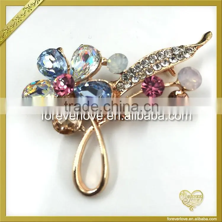 Fancy Gold Brooch Flower Wholesale FB052
