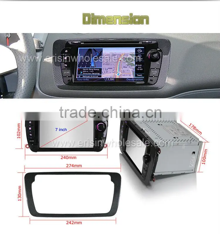 Erisin ES7695M 7" 2 Din Bluetooth Car Radio with GPS 3G for SEAT IBIZA